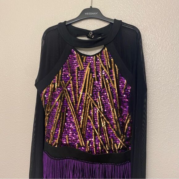 Weissman dance costume purple fringe flapper You Need To Calm Down 12723 LA adul - Picture 5 of 10